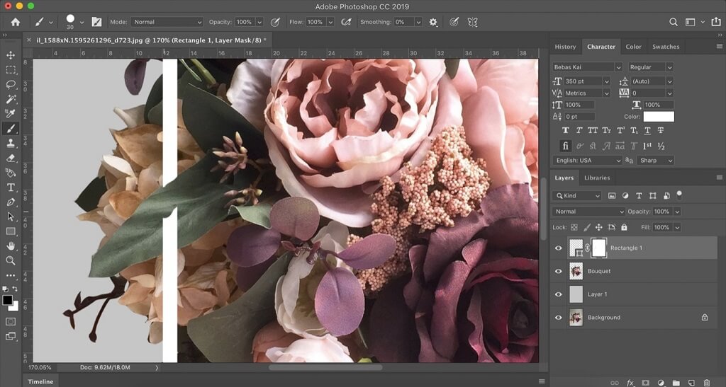 photoshop flower text