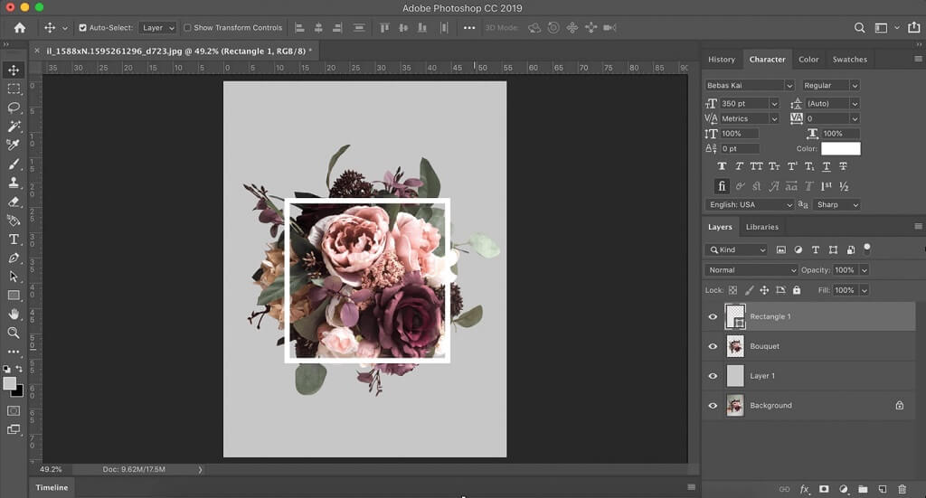 how to create a floral typography effect in photoshop