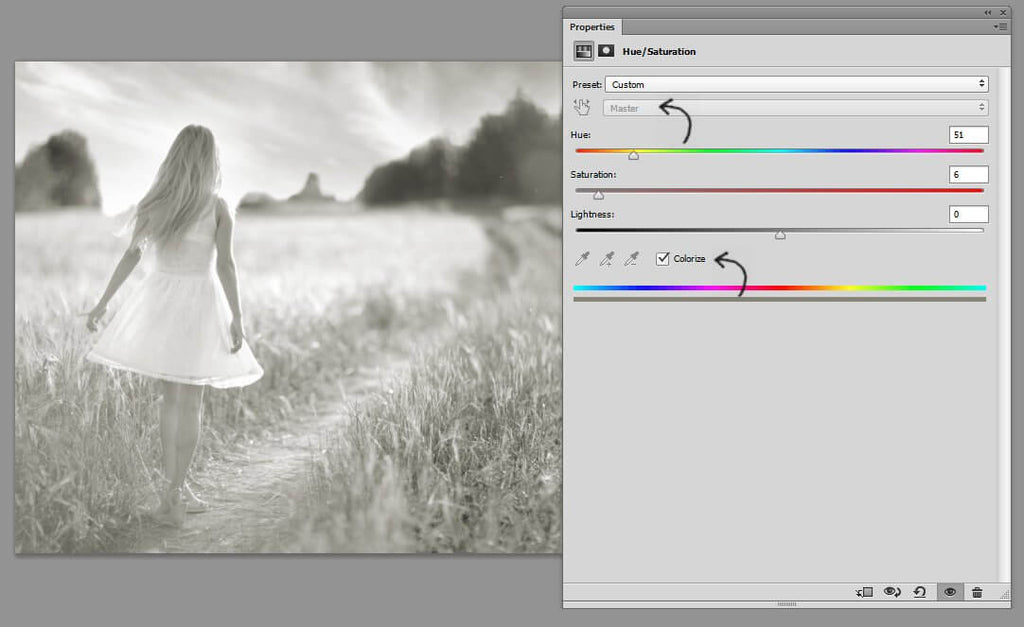 how to open hue saturation in photoshop