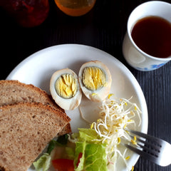 breakfast with marble tea egg