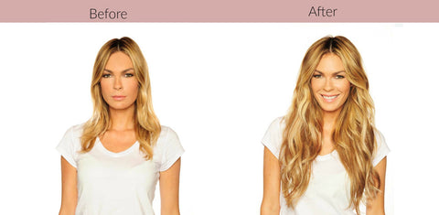 Before After Semi-Permanent Hair Extensions Luxury Package
