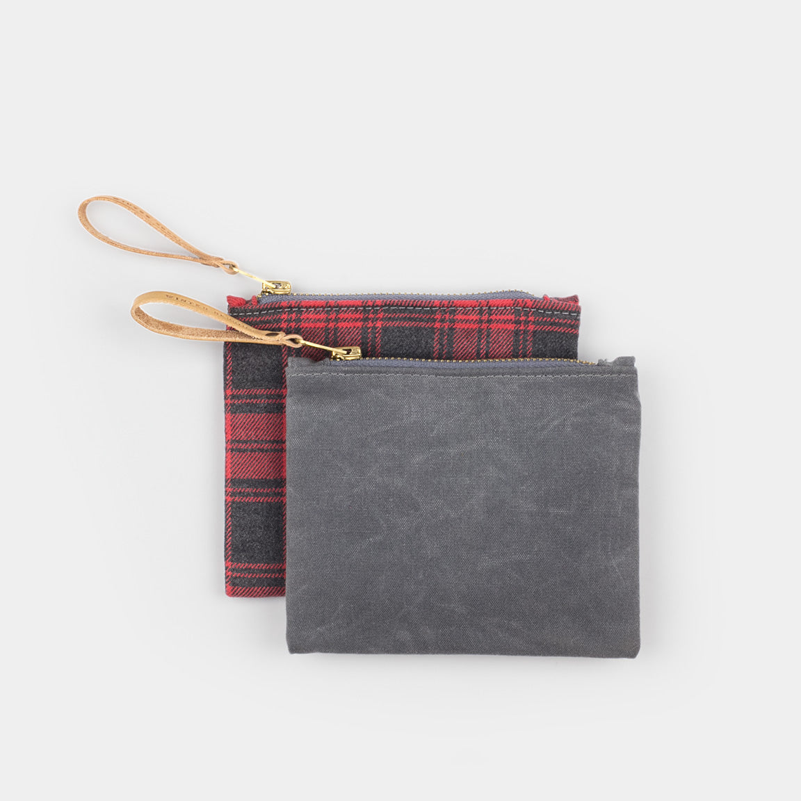 Winter Session Plaid Series Zip Pouch Waxed Canvas Flannel