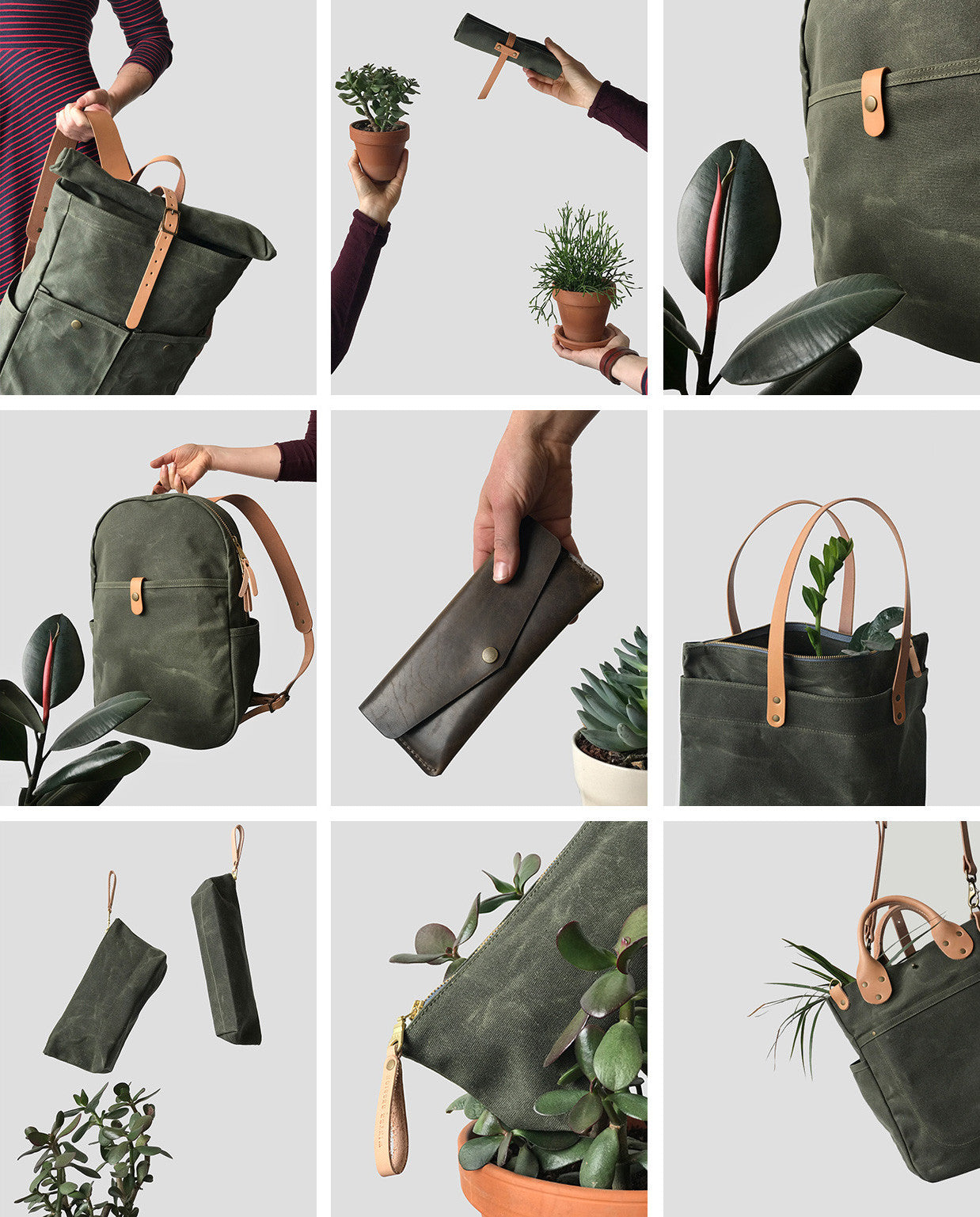 Winter Session Waxed Canvas Bags / Olive Collection