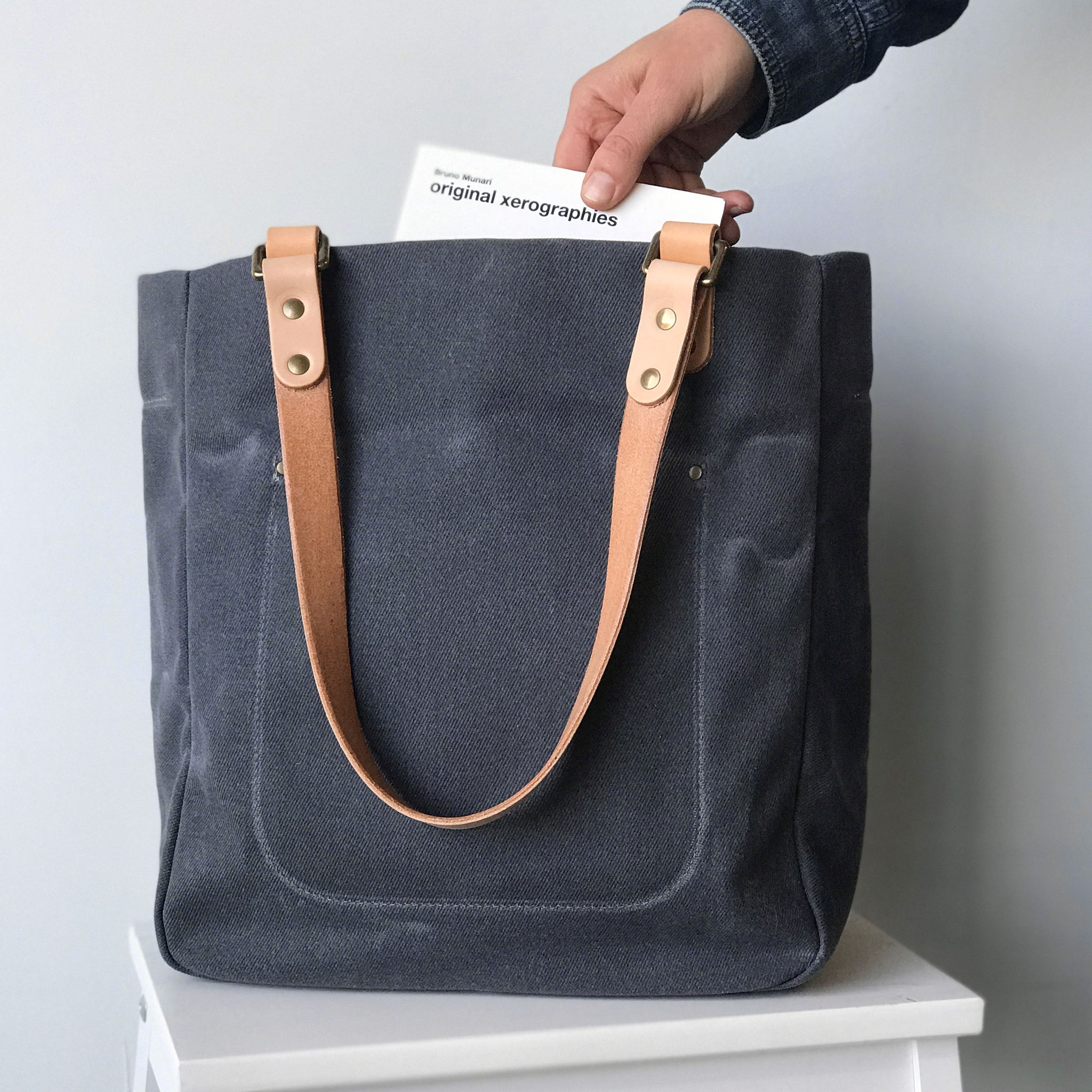 Waxed Canvas Utility Tote with Leather Handles | Made in Denver by Winter Session
