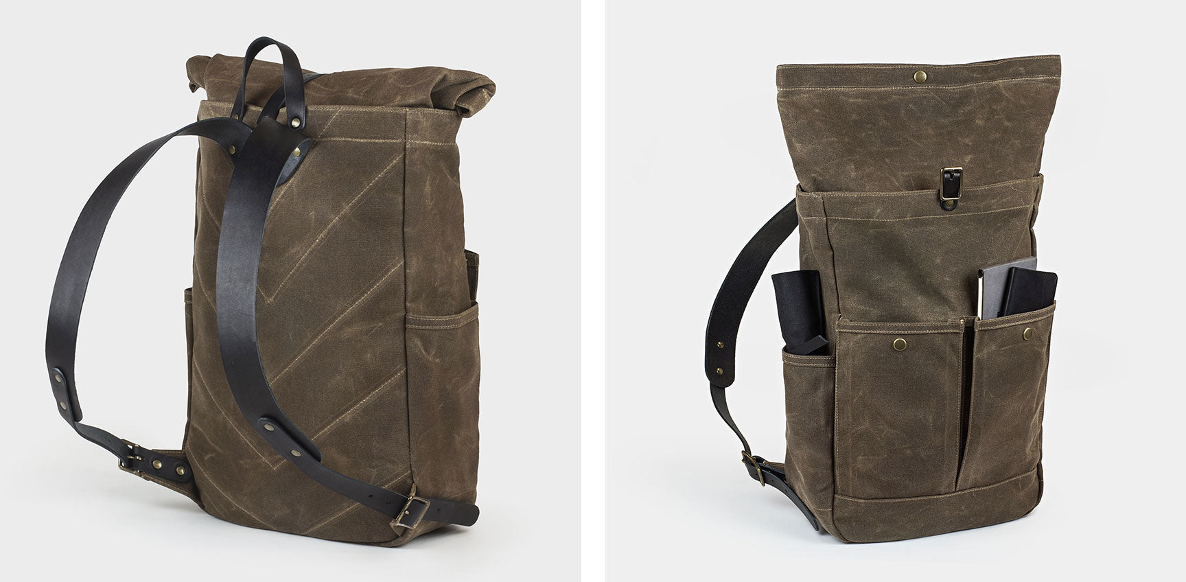Waxed Canvas Roll Top Backpack | made in Denver by Winter Session
