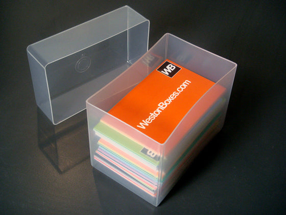 clear plastic business card boxes
