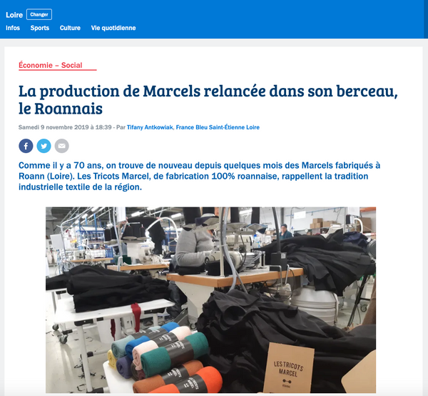 Le Véritable Débardeur Marcel de Roanne sur France Bleu Radio France