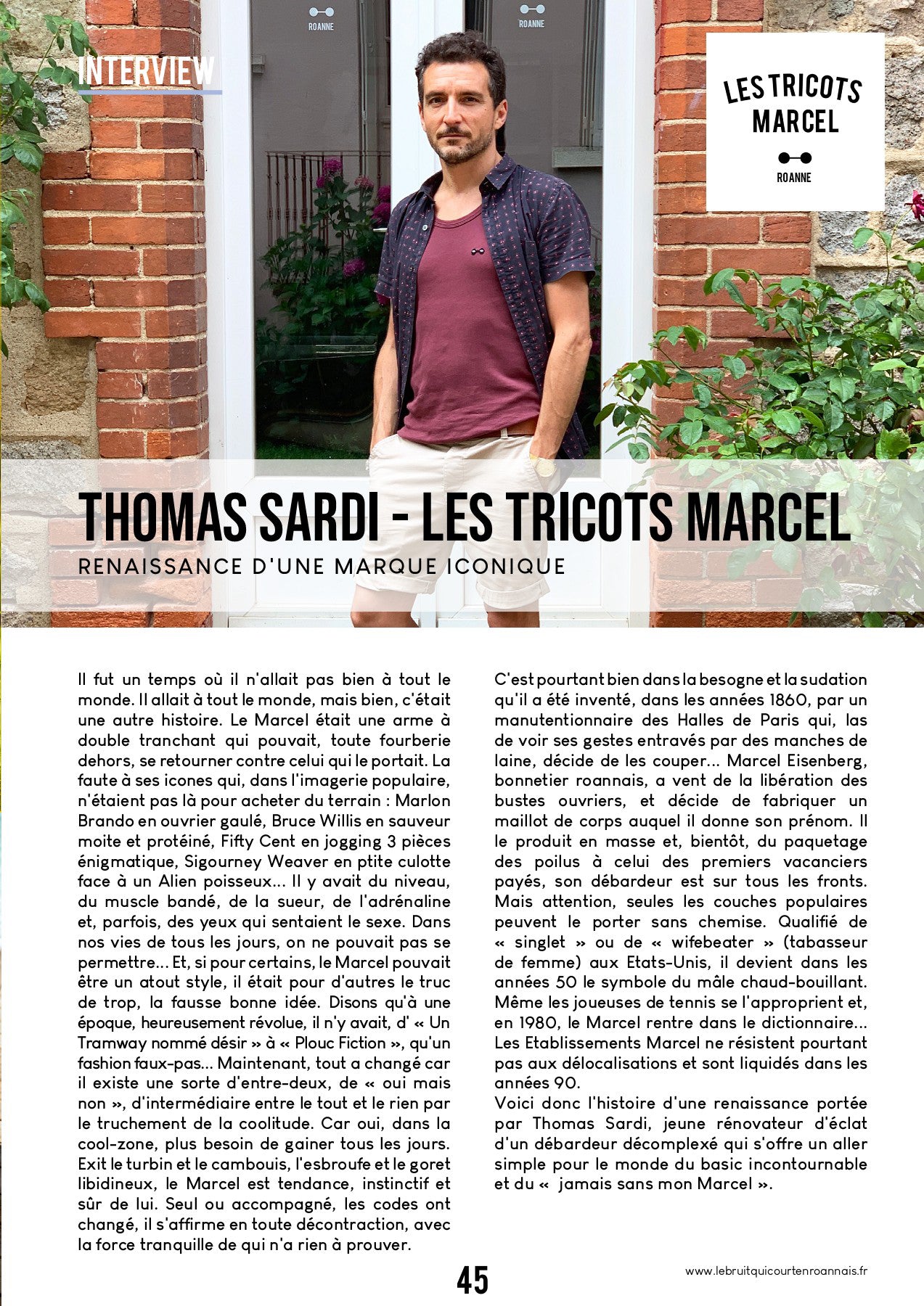 Les Tricots Marcel dans le bruit qui court en Roannais été 2020 Interview Thomas SARDI page 1