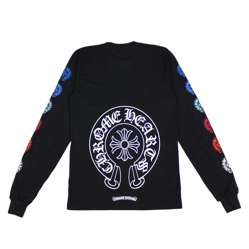 Chrome Hearts Multi Colored Horseshoe Long Sleeve T-Shirt – Crown