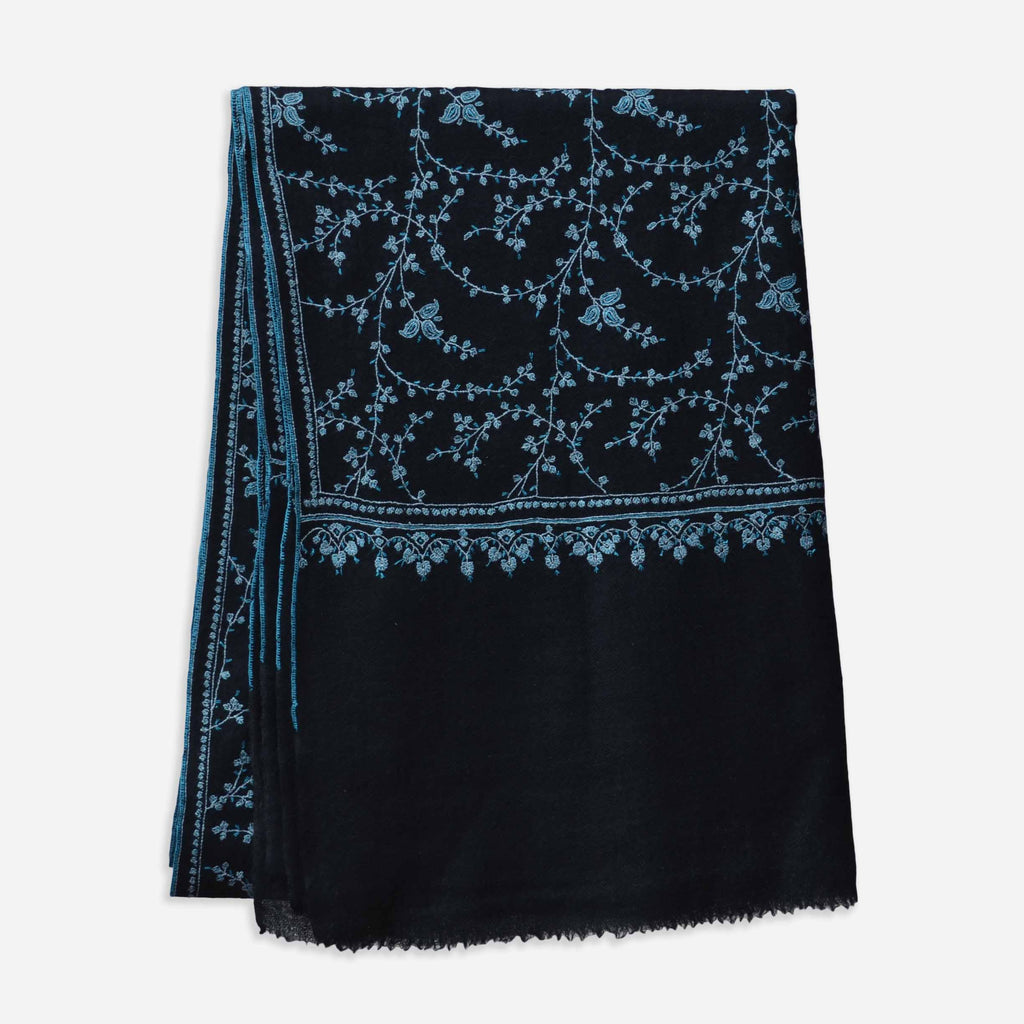 black cashmere jali pashmina scarf