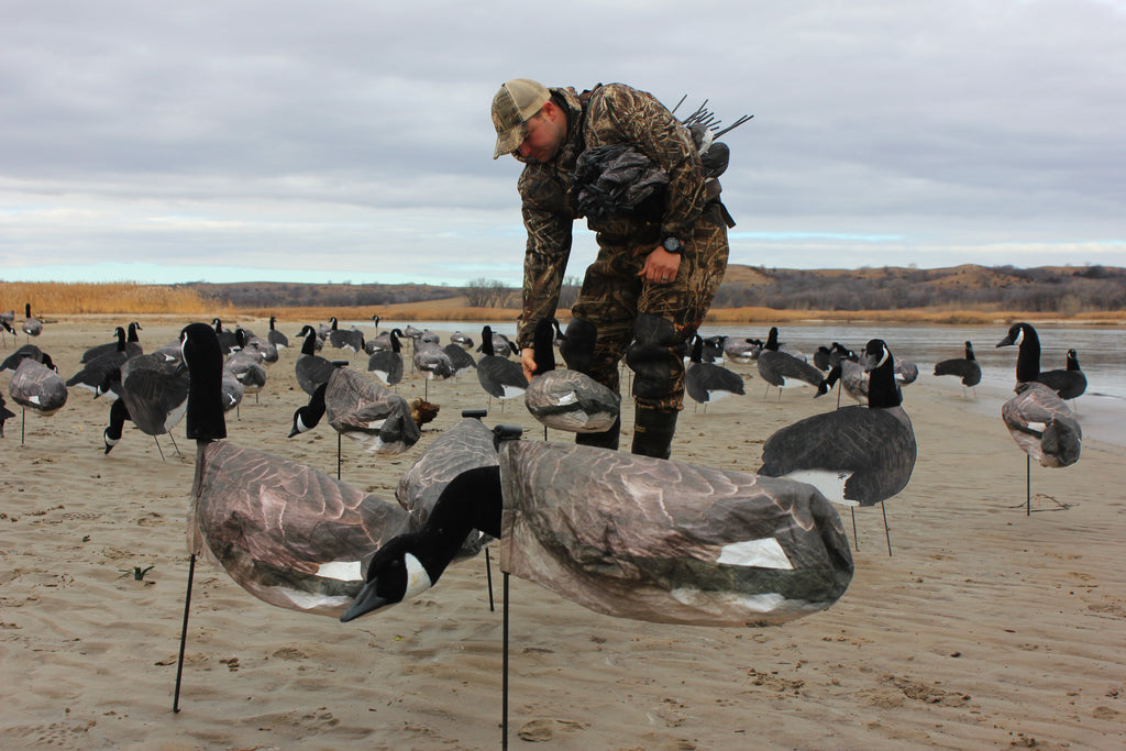 Canada Goose Windsock Decoys Over Water