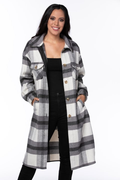 Duster Plaid Shacket -SALE