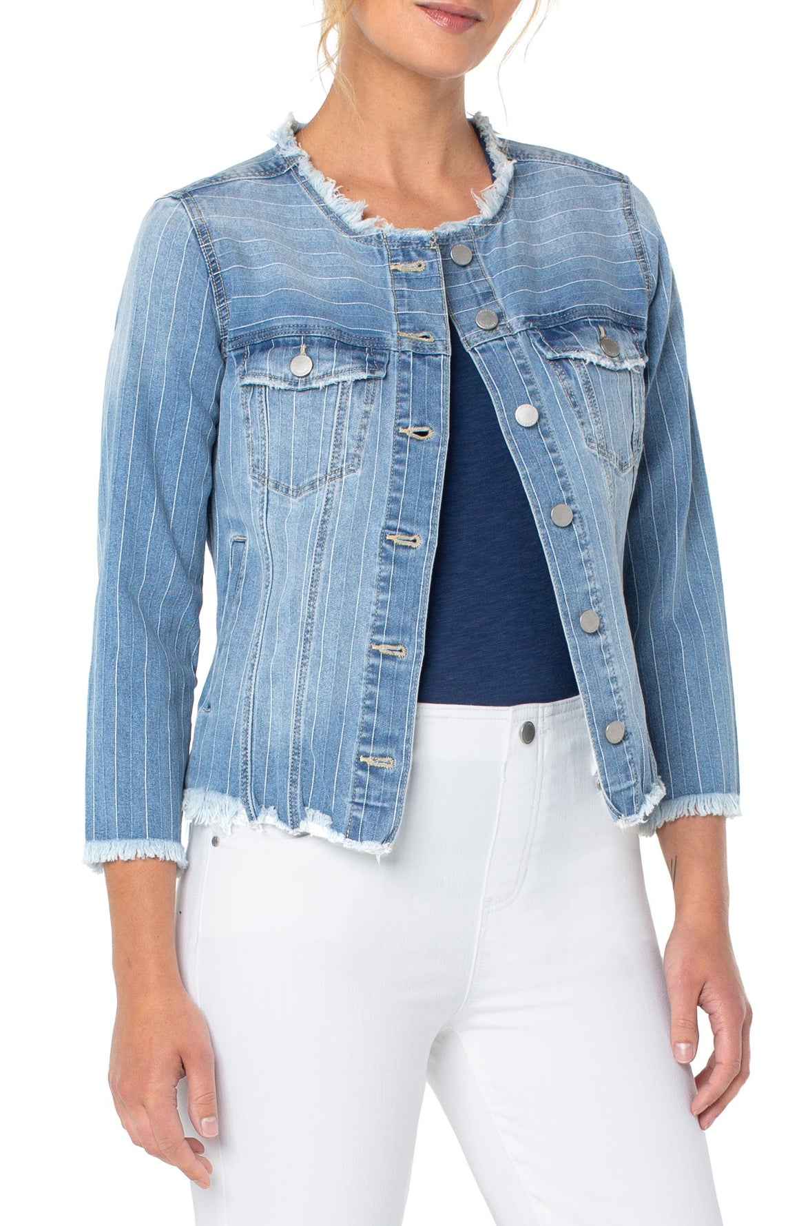 Fray Hem Jean Jacket