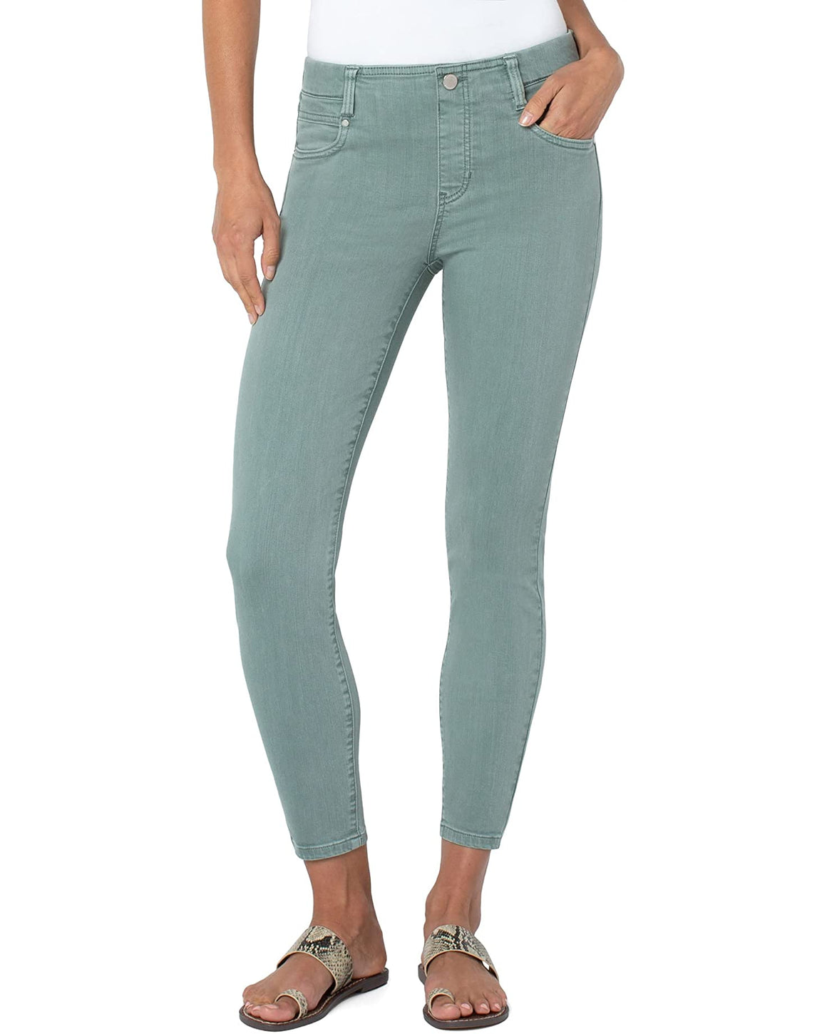 Gia Glider Ankle Skinny - Seafoam