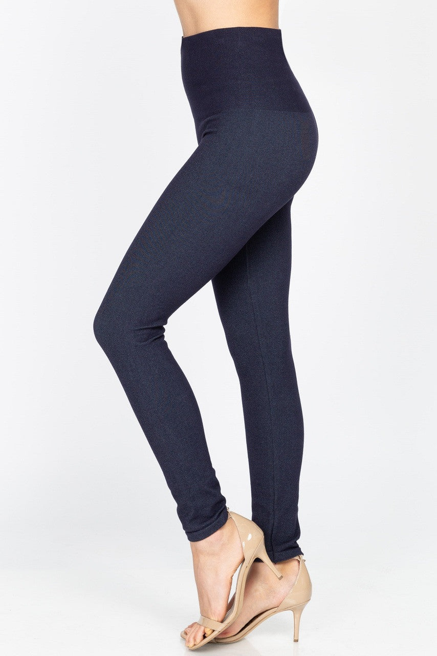 Premium Stretch Cotton Blend Denim Leggings