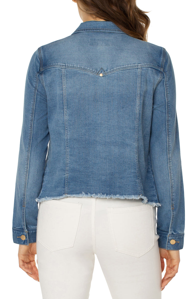 Classic Jean Jacket With Fray Hem