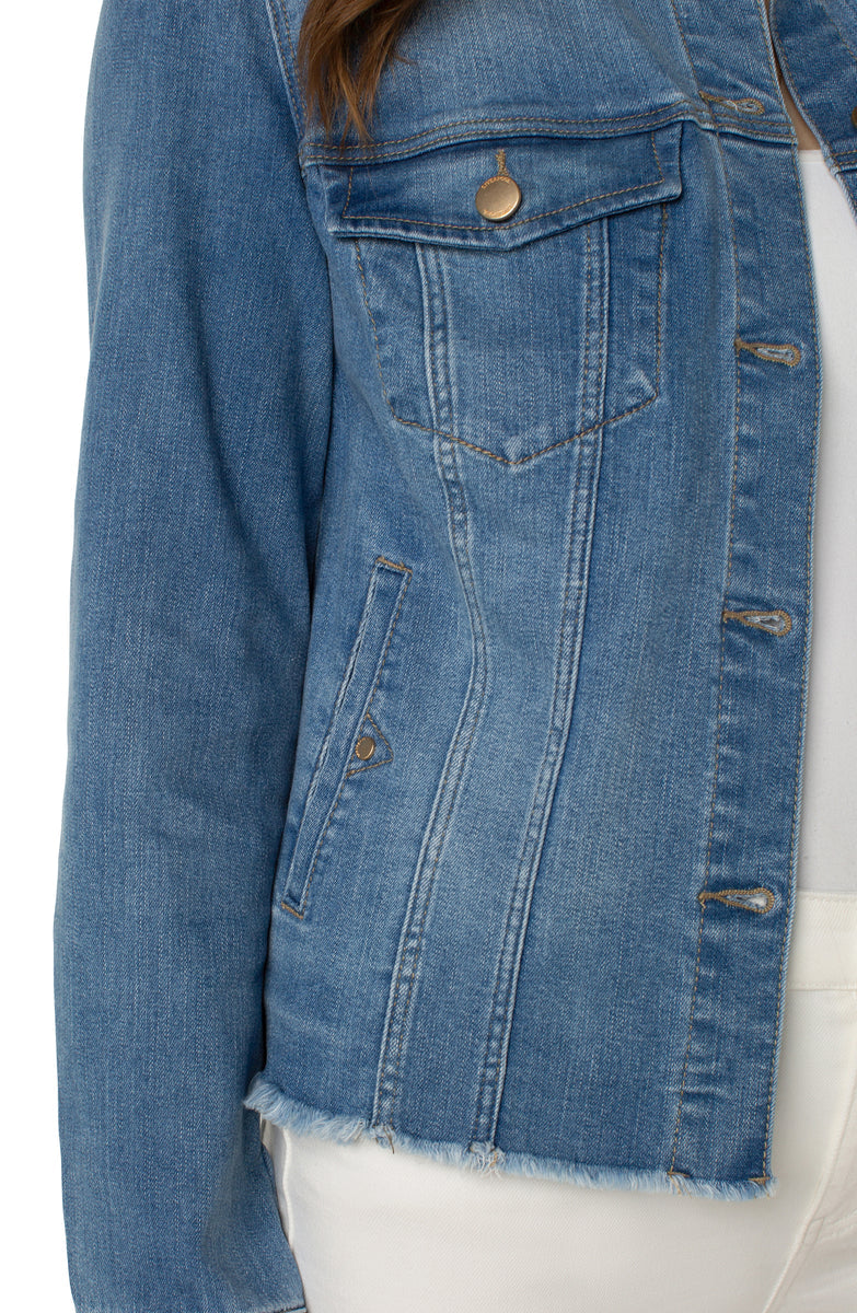 Classic Jean Jacket With Fray Hem