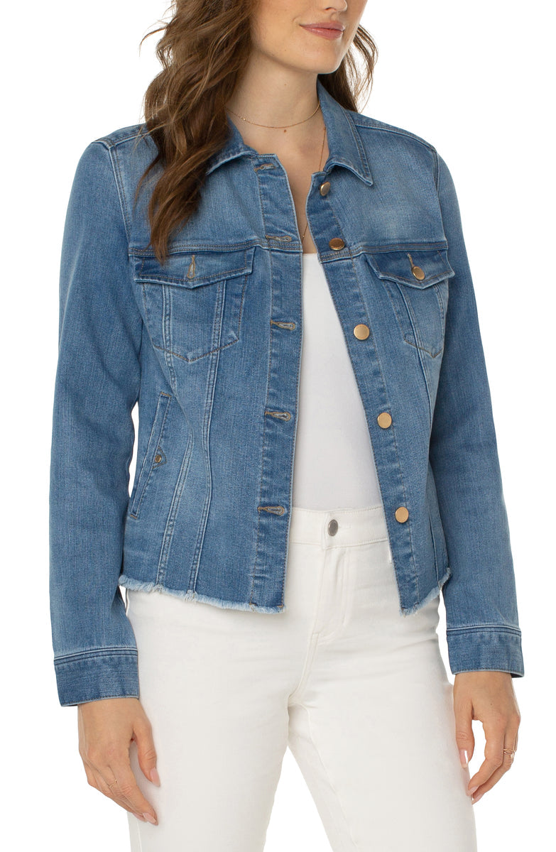 Classic Jean Jacket With Fray Hem