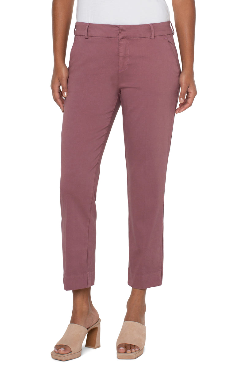 Kelsey Trouser With Side Slit - Victorian Mauve