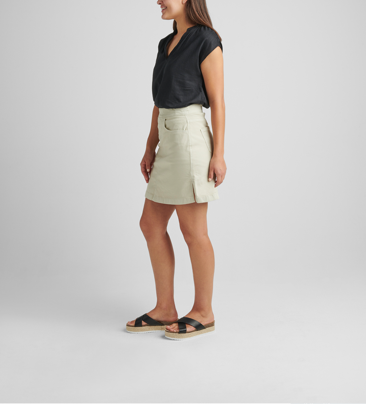 On The Go Pull-On Skort - Stone