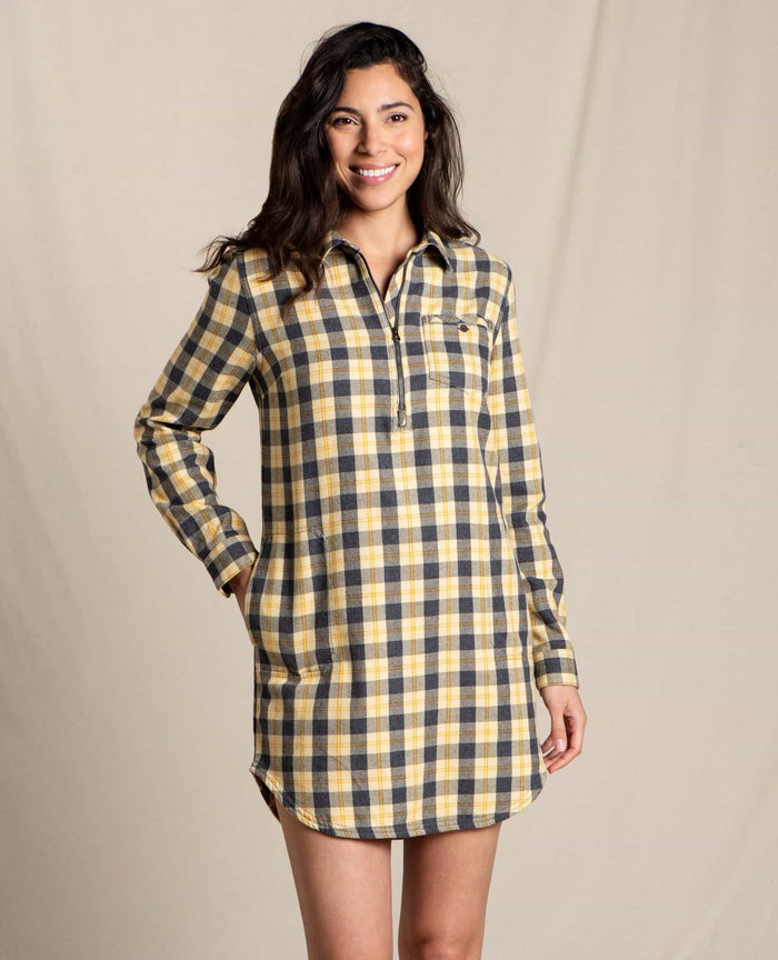 Bodie Quarter Zip Long Sleeve Dress -Barley -SALE