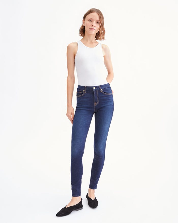 High Waist Ankle Skinny in Tried & True Wash