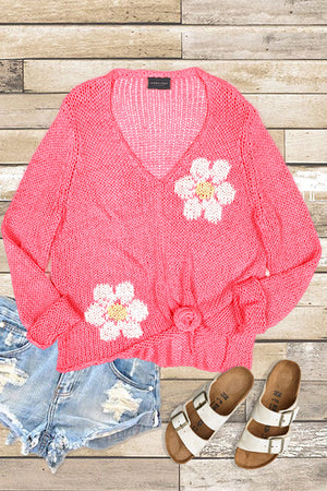 Daisy V Cotton Sweater