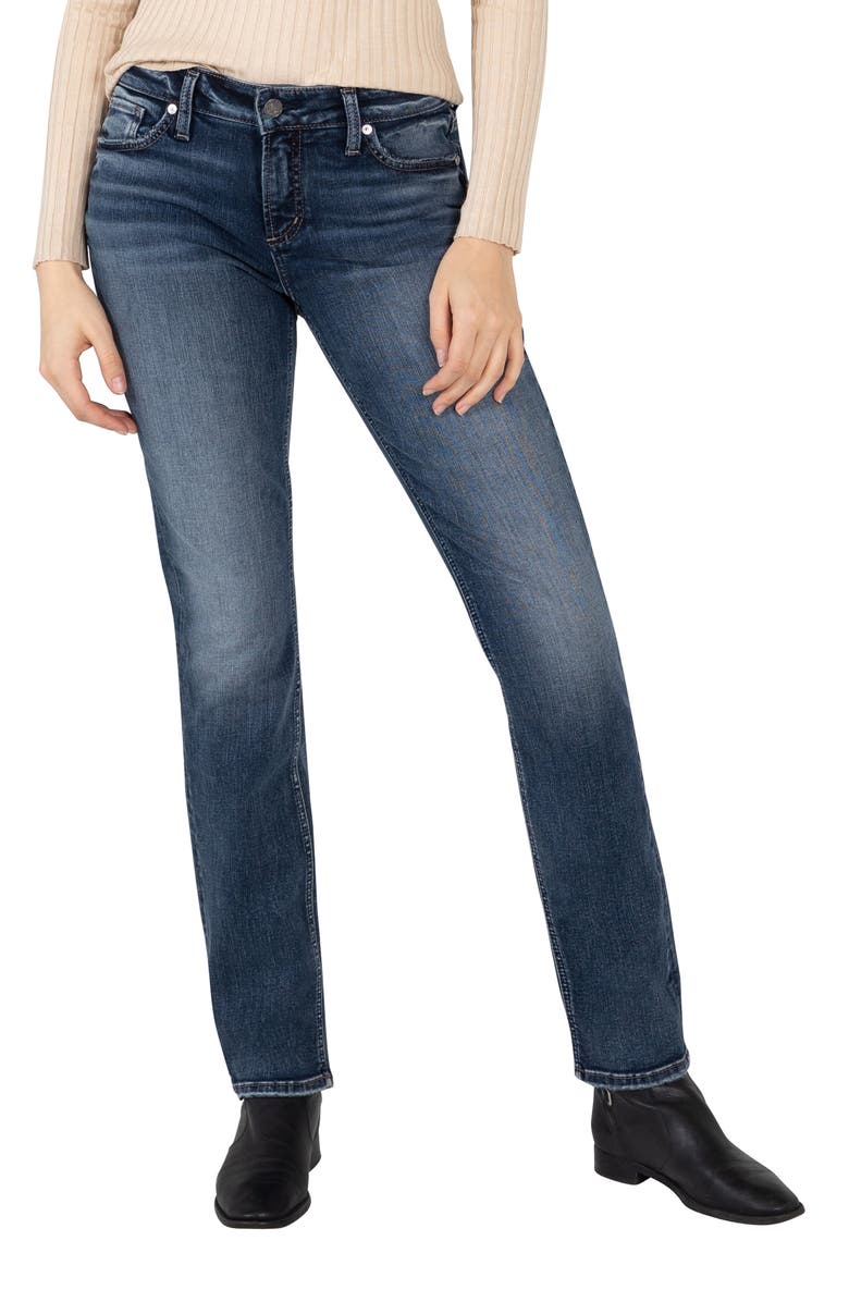 Elyse Curvy Fit Mid Rise Straight Leg