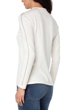 Mock Neck Rolled Hem Long Sleeve  #LM8498SW17 - SALE