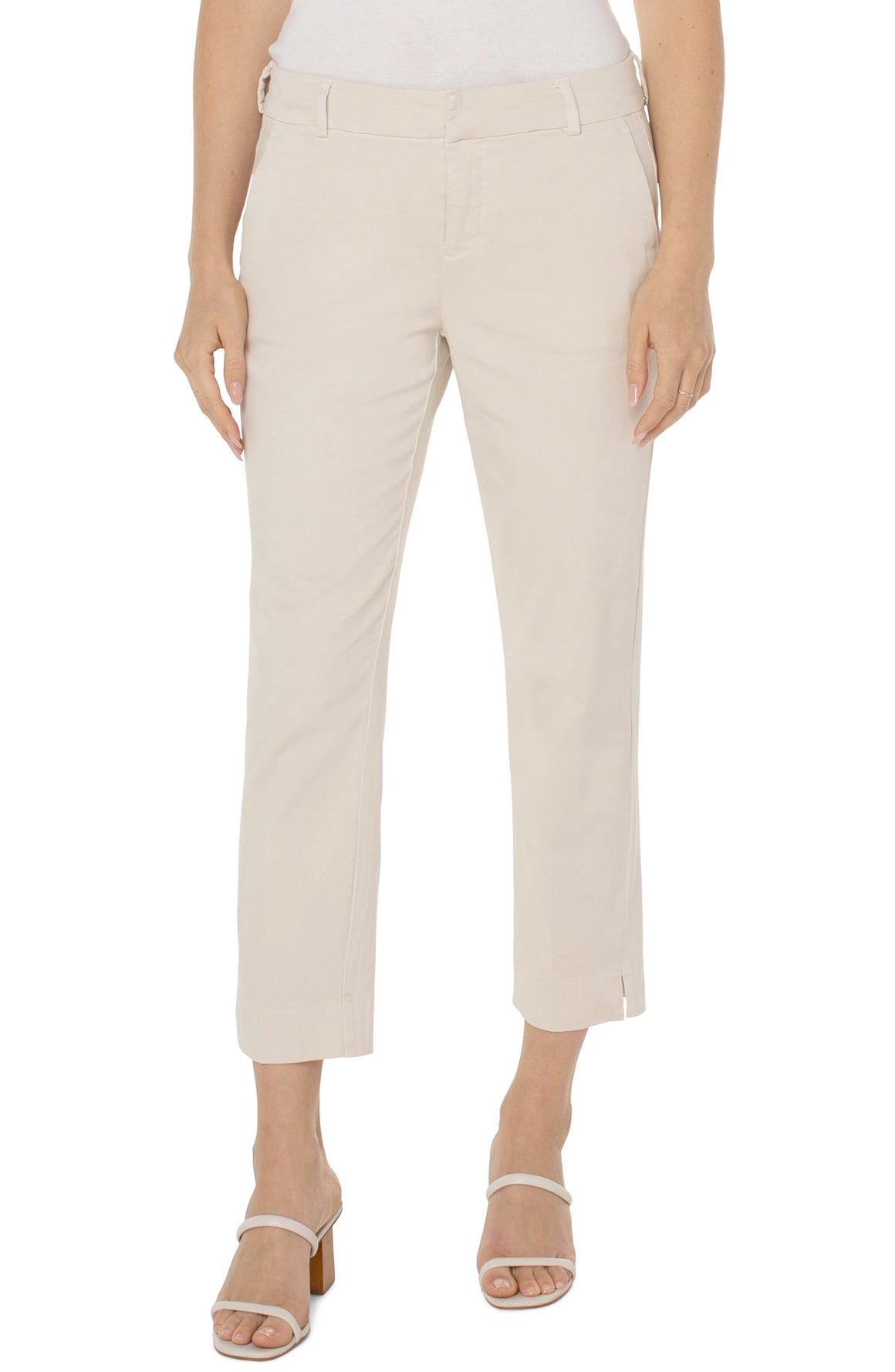 Kelsey Trouser with Side Slit - Roman Stone