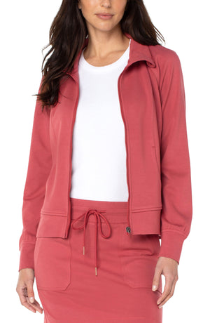 Full Zip Seamed Jacket - Rosebud