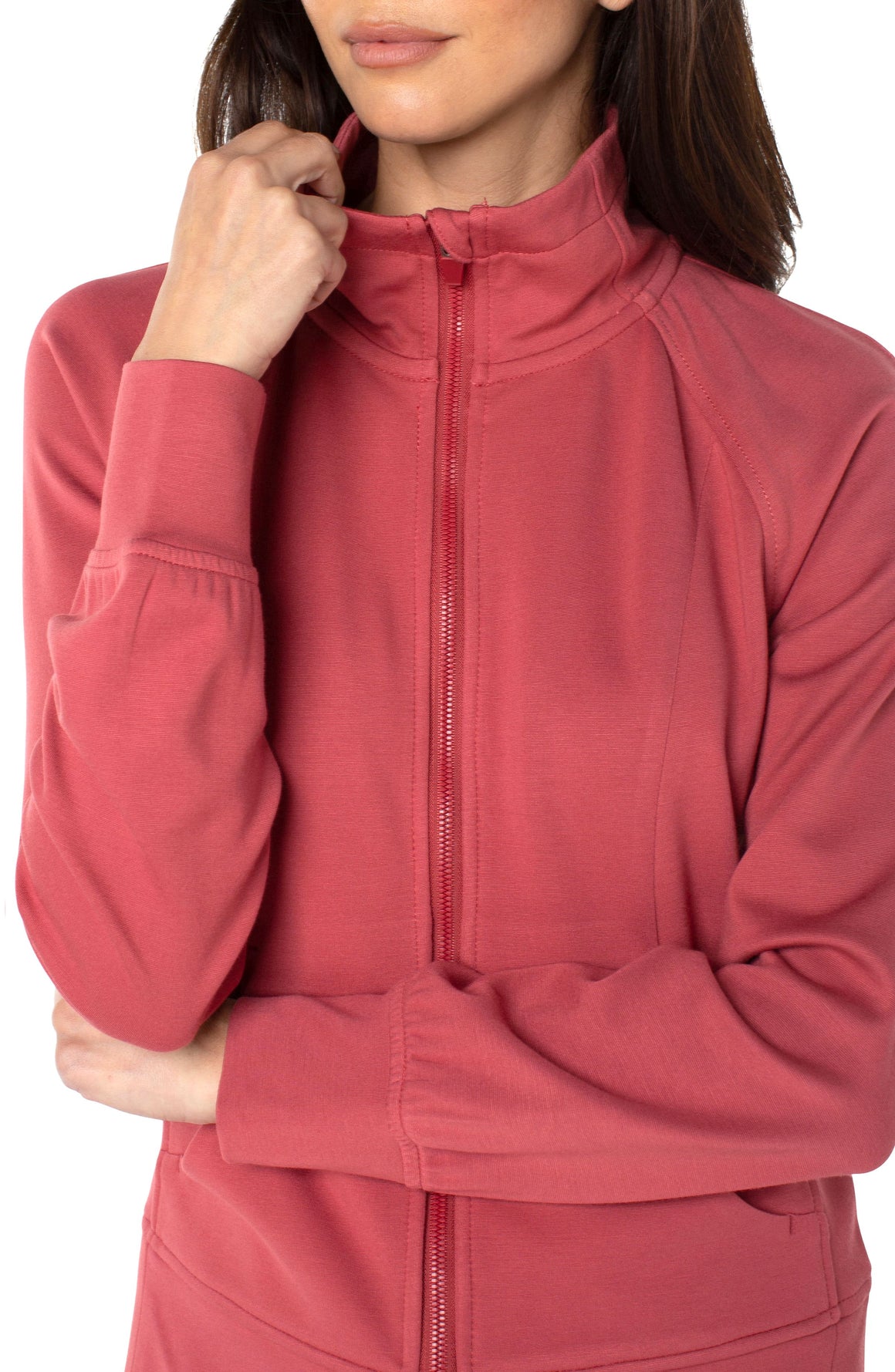 Full Zip Seamed Jacket - Rosebud