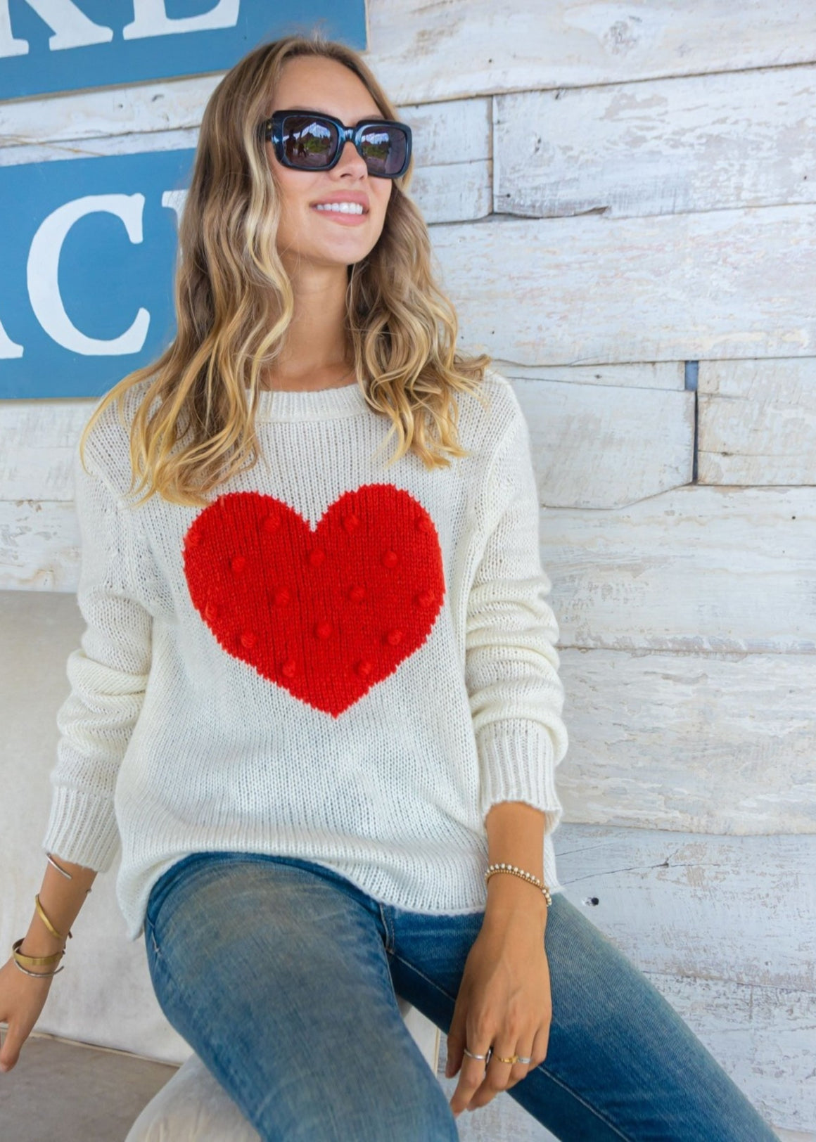 Heart Popcorn Crew Sweater