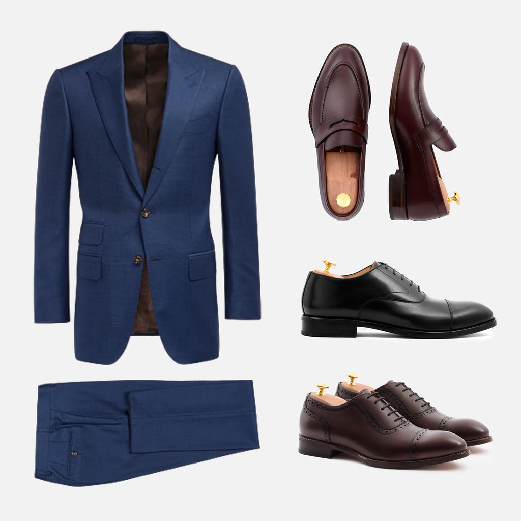 alternative shoes to black navy suit