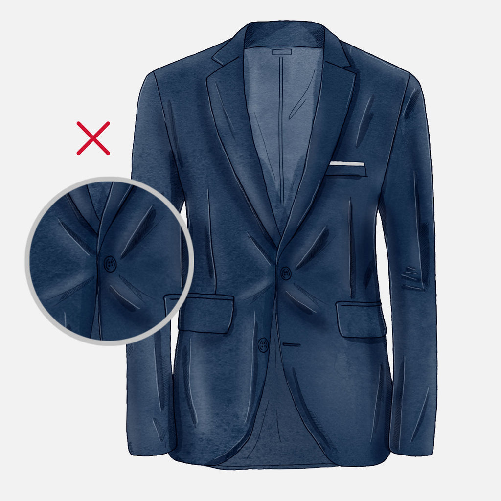 how should your suit fit buttoning lapel bad