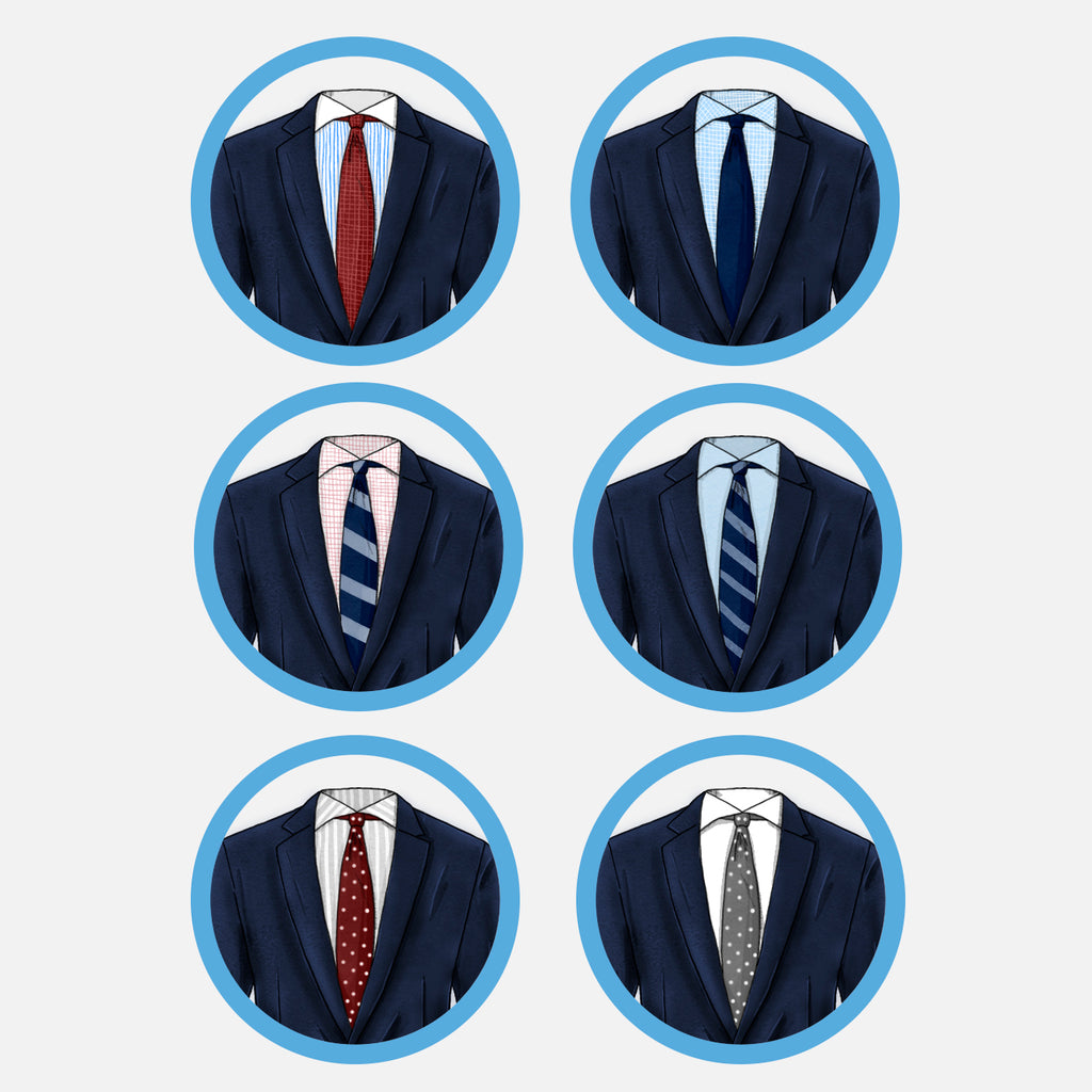 How to match suits shirts and ties navy suit