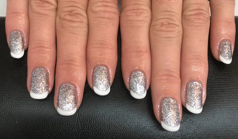 Silver sparkle nails