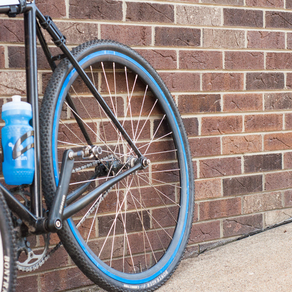 blue wheel bike