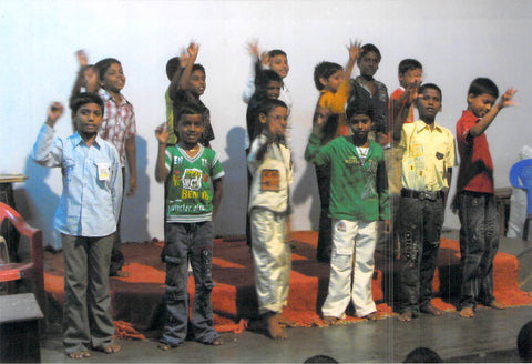 Children praising God in Church.