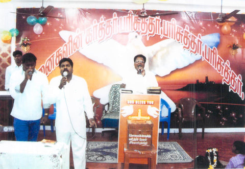 The worship team at Rev. Benjamin's church.