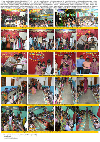 A Christmas event in which our ministry bought food and gifts to these children.