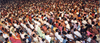 Large crowds at one of Rev. Benjamin's campaigns- India