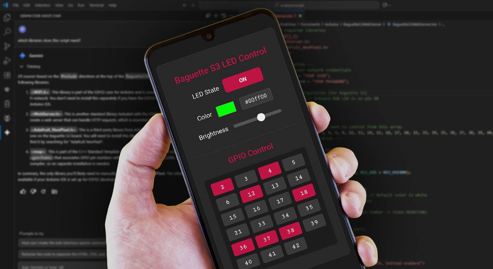 Vibe Coding the Baguette S3: Web Server GPIO and LED Control