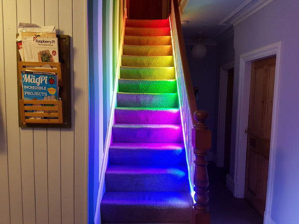rainbow neopixel staircase