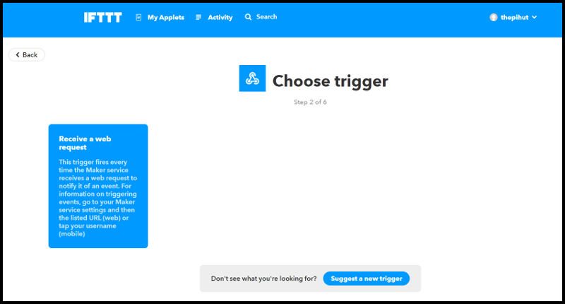 IFTTT Applet Trigger