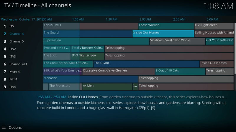 LibreELEC Tvheadend Guide