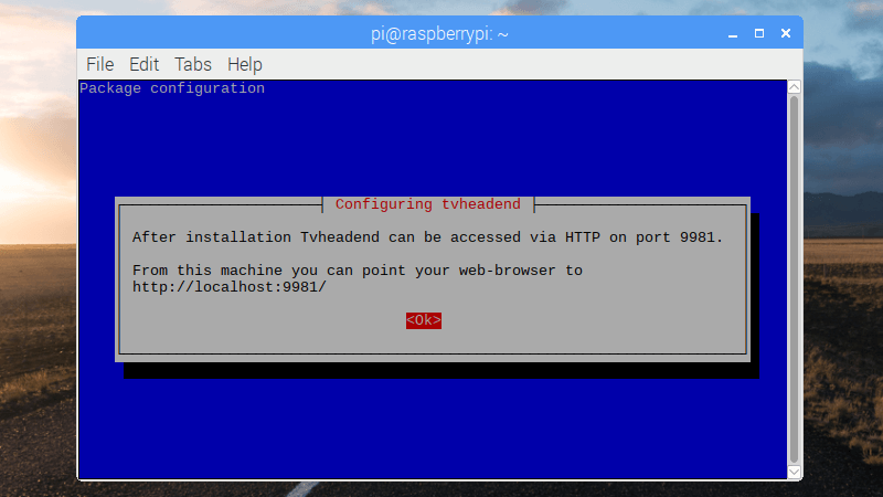 tvheadend install port information