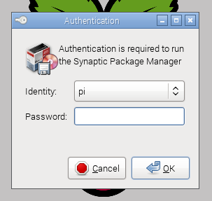 Synaptic Password Prompt