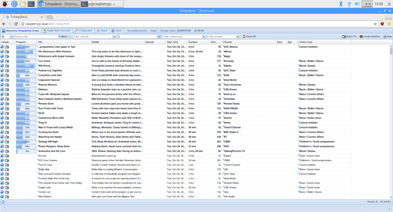 tvheadend EPG