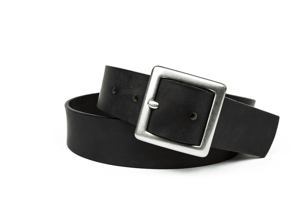 black leather belt